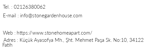 Stone Home Apart telefon numaralar, faks, e-mail, posta adresi ve iletiim bilgileri